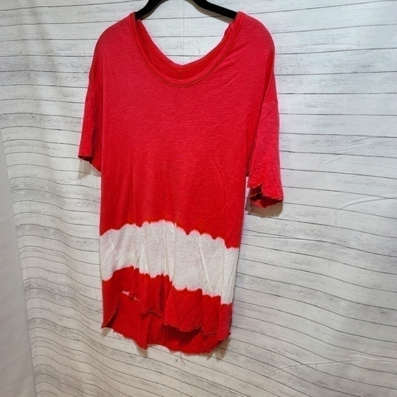 WE THE FREE COLOR BLOCK TUNIC LENGTH RAW HEMS T-SHIRT SZ SMALL - Picture 6 of 9